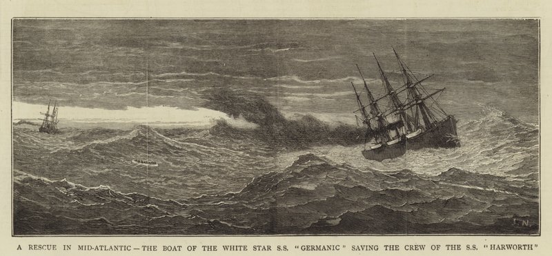 Un sauvetage en plein Atlantique, le bateau du White Star SS Germanic sauvant l