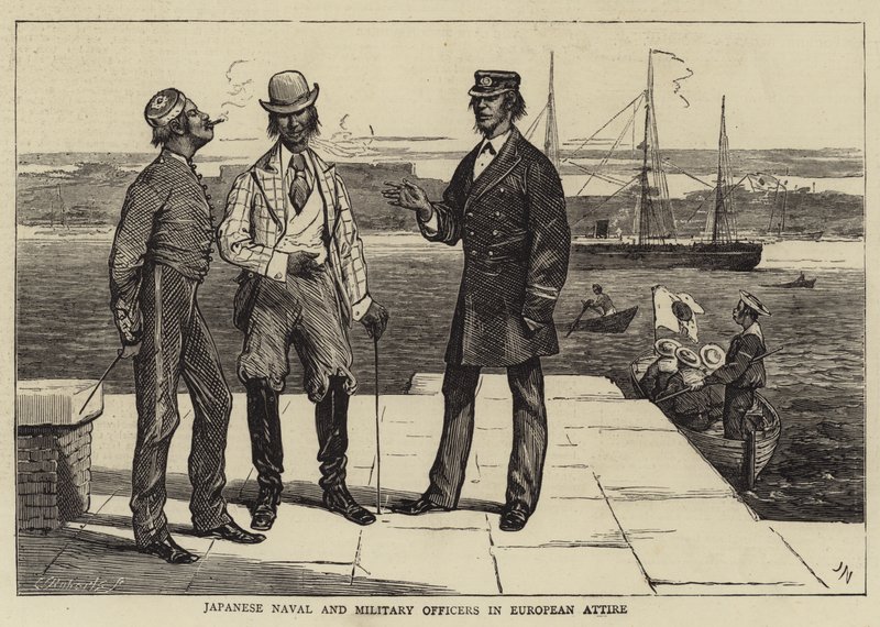 Officiers navals et militaires japonais en tenue européenne - Joseph Nash
