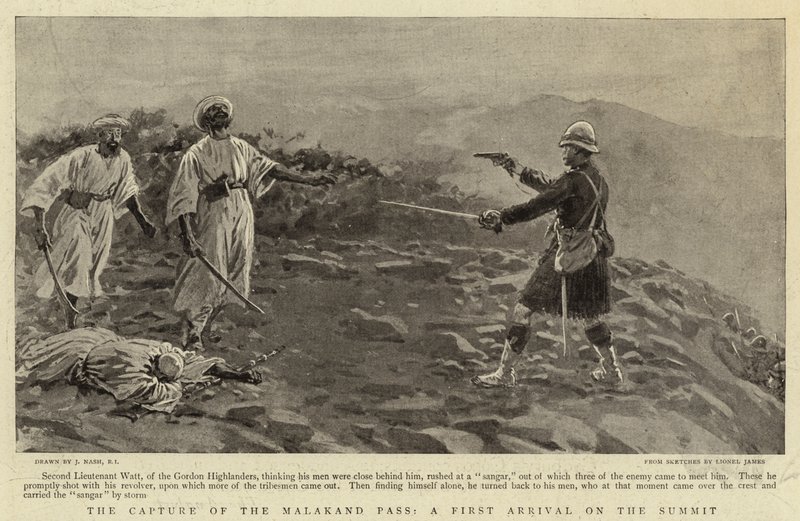 La Capture du col de Malakand, une première arrivée au sommet - Joseph Nash