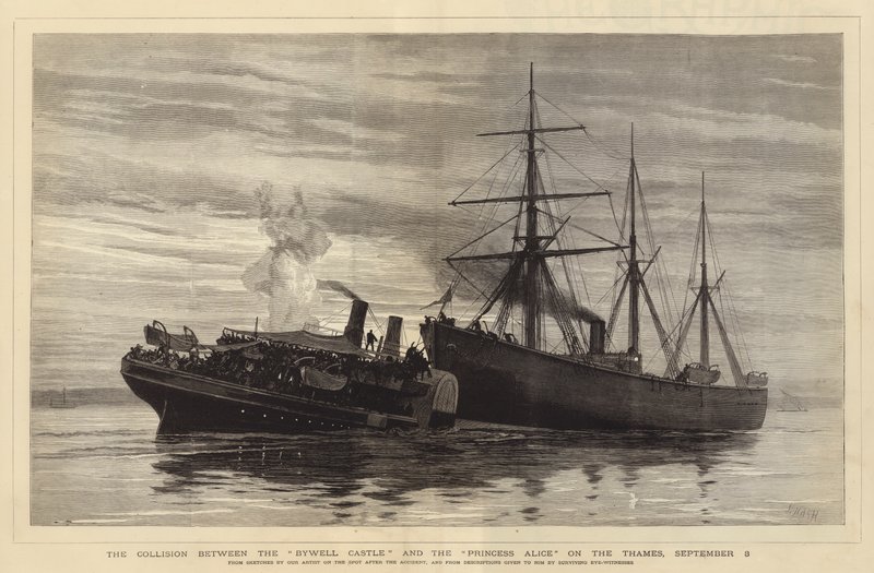 La collision entre le Bywell Castle et le Princess Alice sur la Tamise, 3 septembre - Joseph Nash
