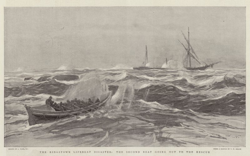 La catastrophe du canot de sauvetage de Kingstown, le deuxième bateau partant pour le sauvetage - Joseph Nash