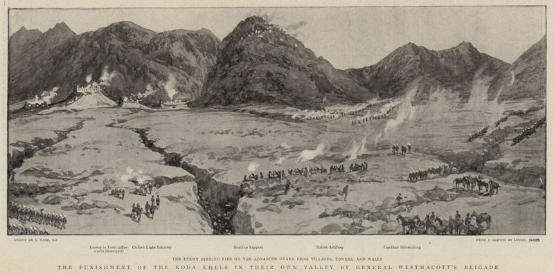 La punition des Koda Khels dans leur propre vallée par la brigade du général Westmacott - Joseph Nash