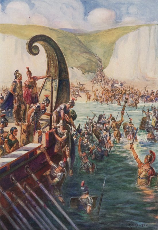 Le débarquement des Romains en Grande-Bretagne, 54 av. J.-C. - Joseph Ratcliffe Skelton