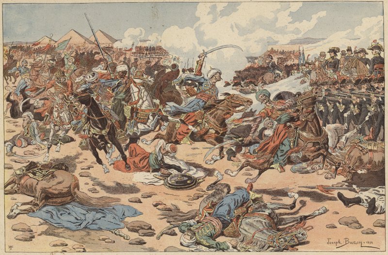 Bataille des Pyramides, Égypte, Guerres Révolutionnaires Françaises, 21 juillet 1798 - Joseph Charles (after) Beuzon