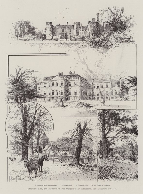Addington Park, la résidence des archevêques de Canterbury, maintenant annoncée à la vente - Joseph Holland Tringham
