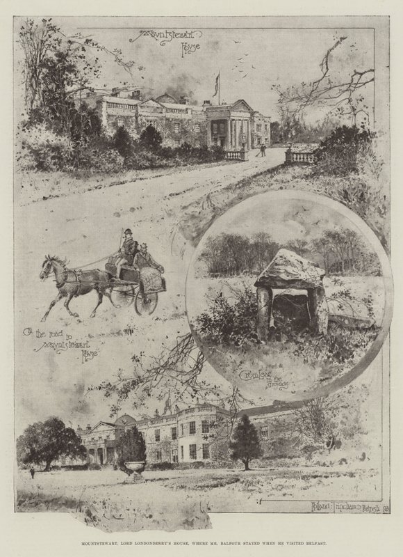 Mountstewart, maison de Lord Londonderry, où M. Balfour a séjourné lors de sa visite à Belfast - Joseph Holland Tringham