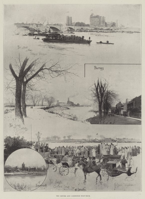 La course de bateaux Oxford et Cambridge - Joseph Holland Tringham