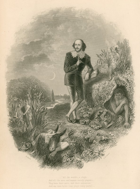 Portrait de Shakespeare, avec divers de ses créations - Joseph Kenny Meadows