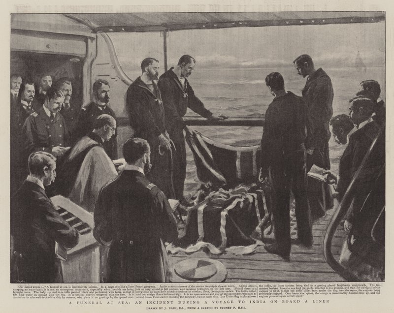 Un enterrement en mer, un incident lors d