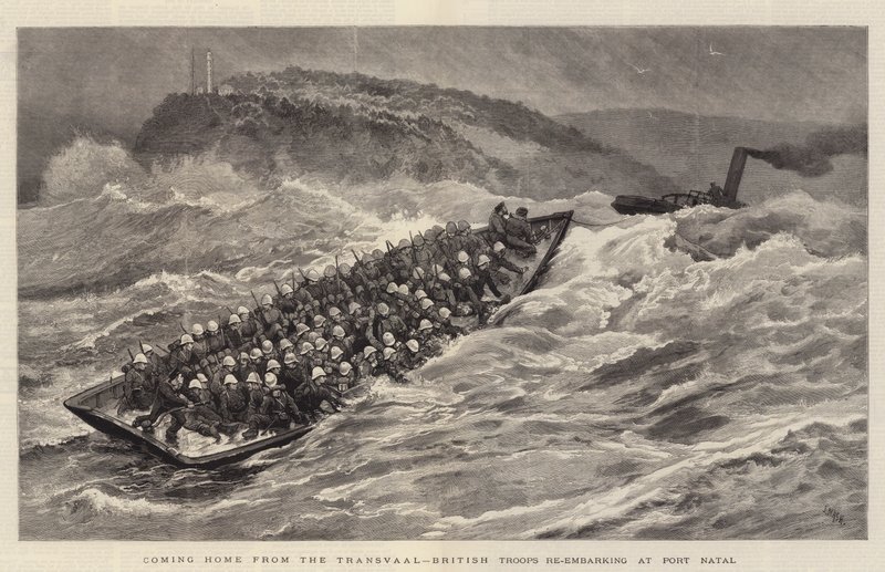Retour du Transvaal, troupes britanniques réembarquant à Port Natal - Joseph Nash