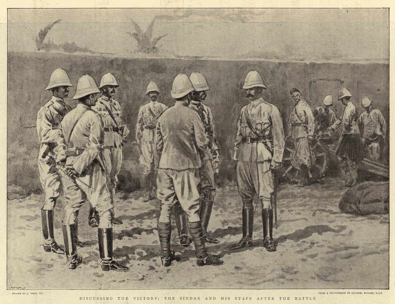 Discuter de la victoire, le Sirdar et son état-major après la bataille - Joseph Nash