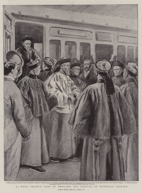 La visite de Li Hung Chang en Angleterre, son arrivée à la gare de Waterloo - Joseph Nash