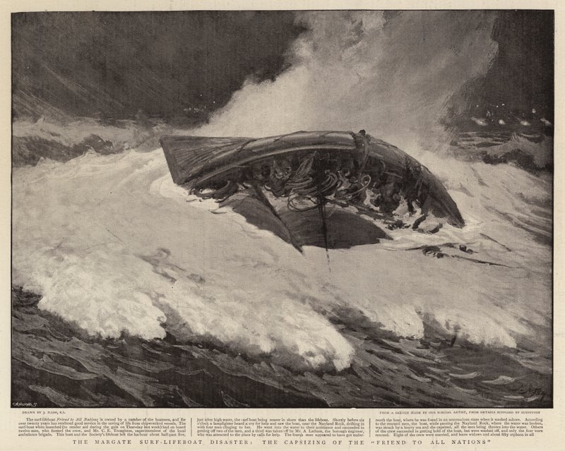 La catastrophe du bateau de sauvetage de Margate, le chavirement du Friend to All Nations - Joseph Nash