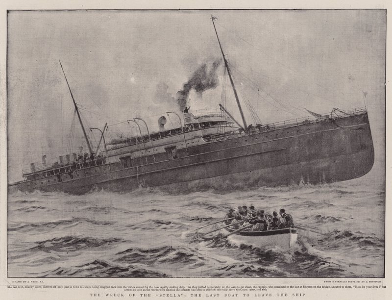 Le naufrage du Stella, le dernier bateau quittant le navire - Joseph Nash