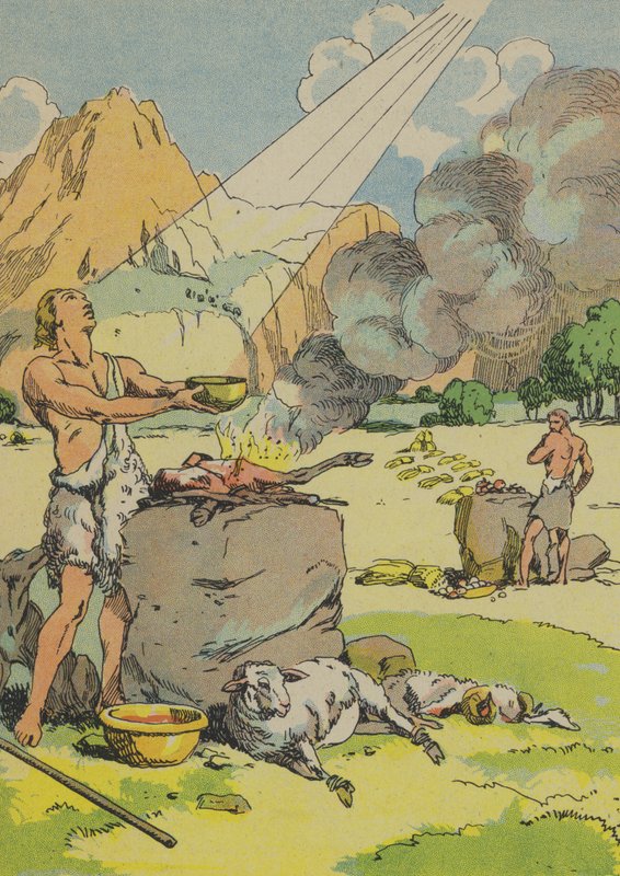 Abel faisant un sacrifice à Dieu - Joseph Porphyre Pinchon