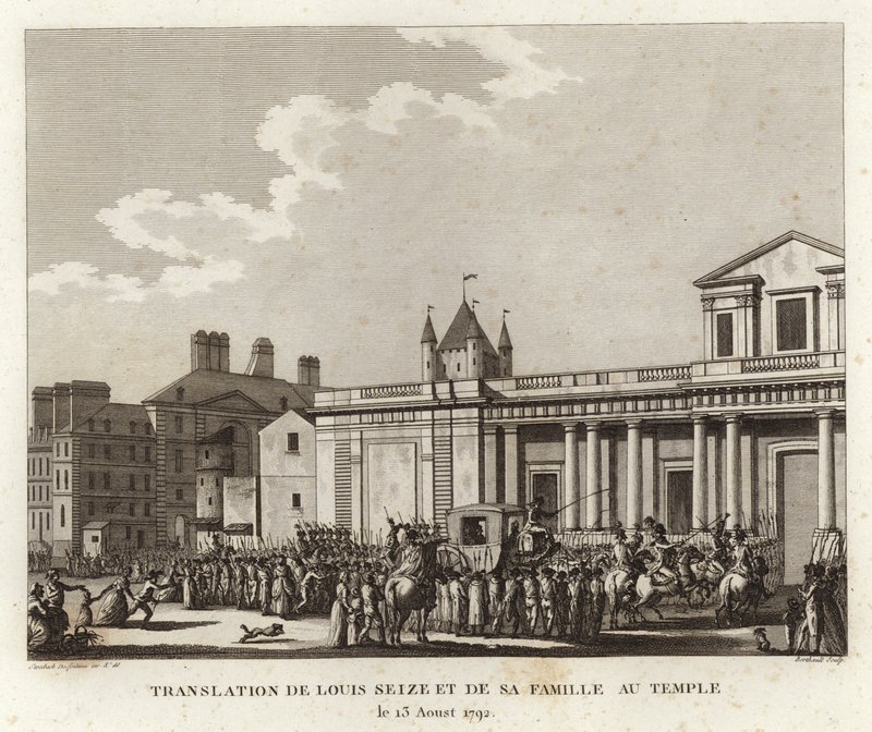 Les foules se rassemblent autour du carrosse transportant Louis XVI et sa famille - Joseph Swebach Desfontaines