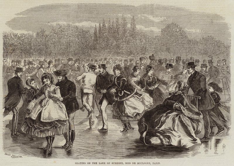 Patinage sur le lac de Suresne, Bois de Boulogne, Paris - Jules Pelcoq