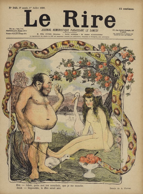 Adam et Ève, Illustration pour Le Rire - Jules Abel Faivre