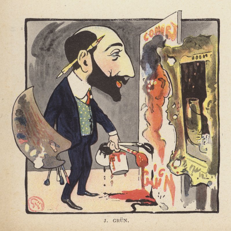 Autoportrait du peintre et illustrateur français Jean-Alexandre Grun - Jules Alexandre Gruen or Grun