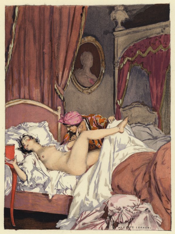 Illustration pour les mémoires de Casanova (lithographie couleur) - Jules Marie Auguste Leroux
