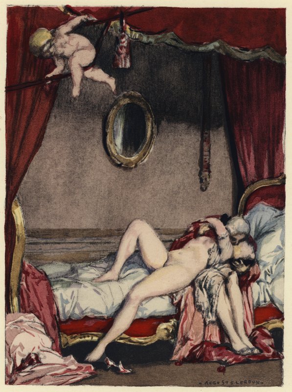 Illustration pour les mémoires de Casanova (lithographie couleur) - Jules Marie Auguste Leroux