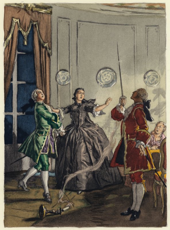 Illustration pour les mémoires de Casanova (lithographie couleur) - Jules Marie Auguste Leroux