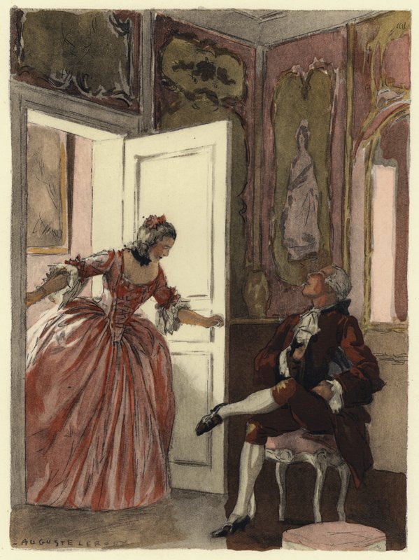 Illustration pour les mémoires de Casanova (lithographie couleur) - Jules Marie Auguste Leroux
