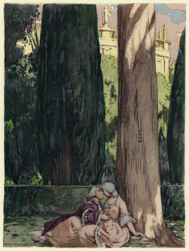 Illustration pour les mémoires de Casanova (lithographie couleur) - Jules Marie Auguste Leroux