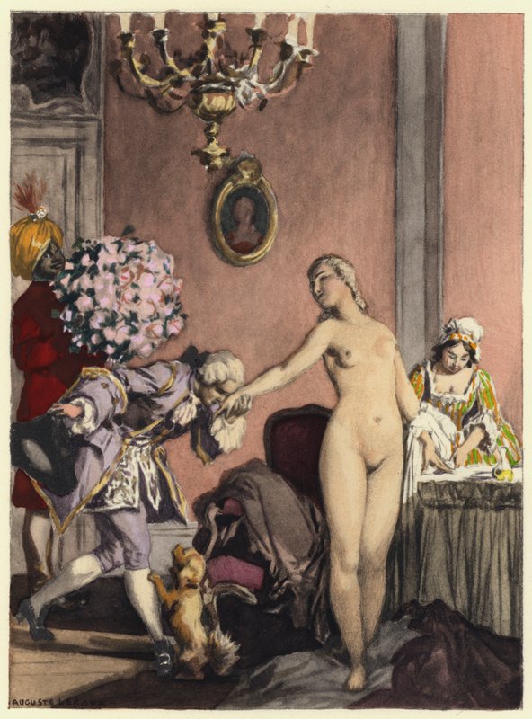 Illustration pour les mémoires de Casanova (lithographie couleur) - Jules Marie Auguste Leroux