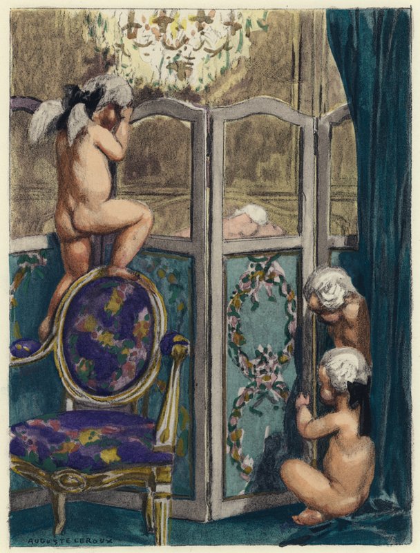 Illustration pour les mémoires de Casanova (lithographie couleur) - Jules Marie Auguste Leroux