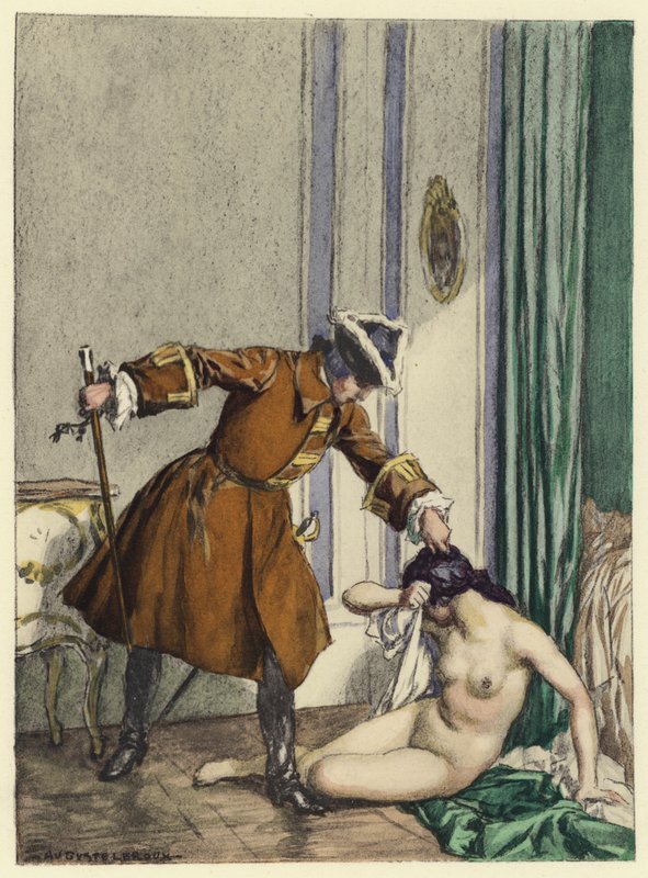 Illustration pour les mémoires de Casanova (lithographie couleur) - Jules Marie Auguste Leroux