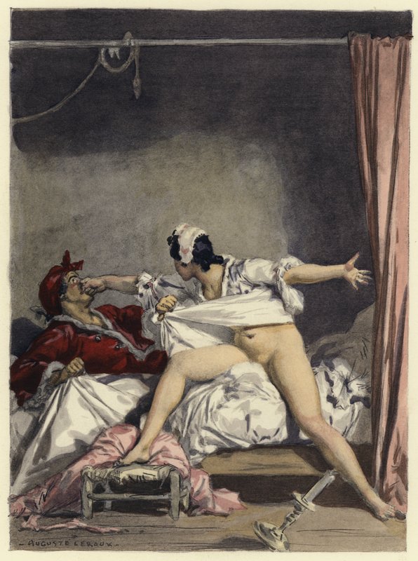 Illustration pour les mémoires de Casanova (lithographie couleur) - Jules Marie Auguste Leroux