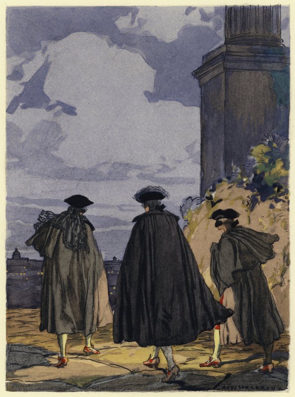 Illustration pour les mémoires de Casanova (lithographie couleur) - Jules Marie Auguste Leroux