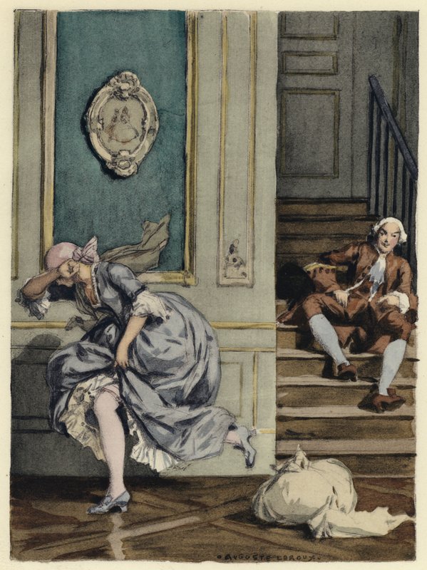 Illustration pour les mémoires de Casanova (lithographie couleur) - Jules Marie Auguste Leroux