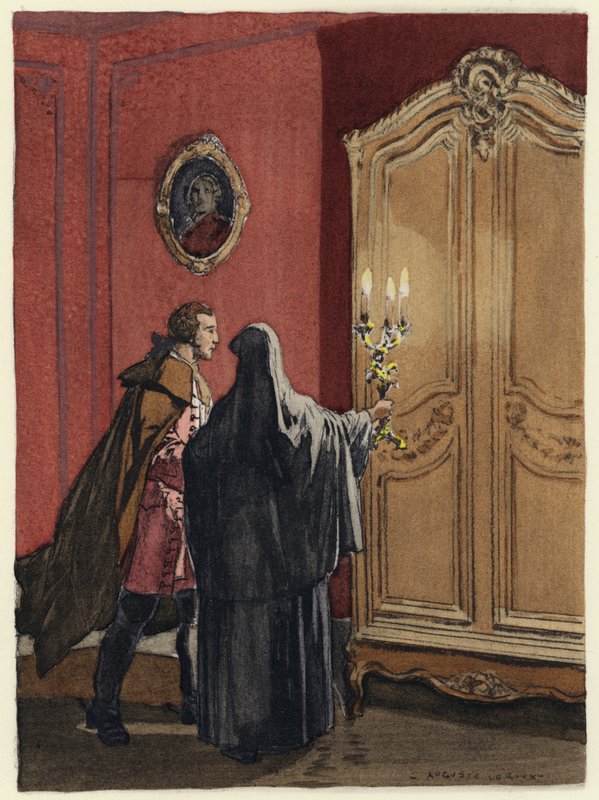 Illustration pour les mémoires de Casanova (lithographie couleur) - Jules Marie Auguste Leroux