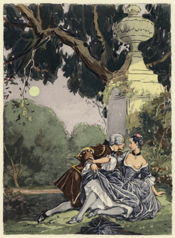 Illustration pour les mémoires de Casanova (lithographie couleur) - Jules Marie Auguste Leroux