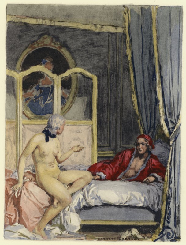 Illustration pour les mémoires de Casanova (lithographie couleur) - Jules Marie Auguste Leroux