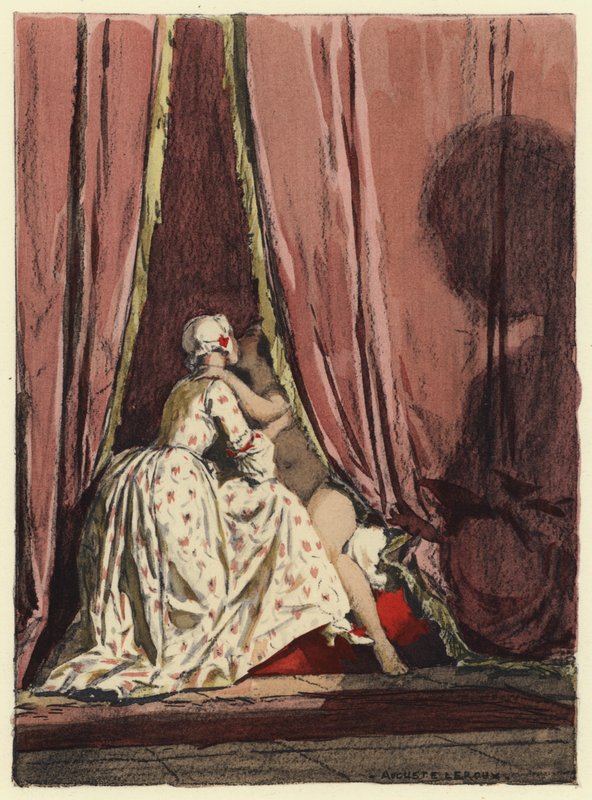 Illustration pour les mémoires de Casanova (lithographie couleur) - Jules Marie Auguste Leroux