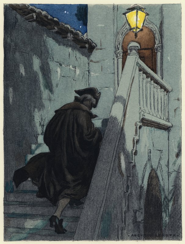 Illustration pour les mémoires de Casanova (lithographie couleur) - Jules Marie Auguste Leroux
