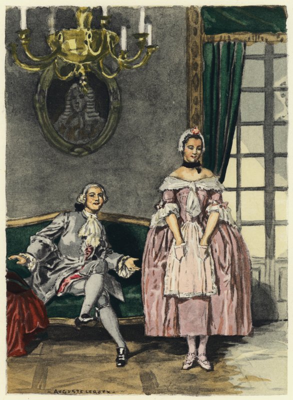 Illustration pour les mémoires de Casanova (lithographie couleur) - Jules Marie Auguste Leroux