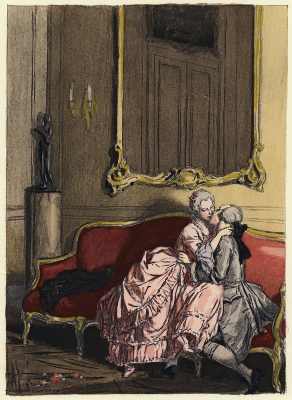 Illustration pour les mémoires de Casanova (lithographie couleur) - Jules Marie Auguste Leroux