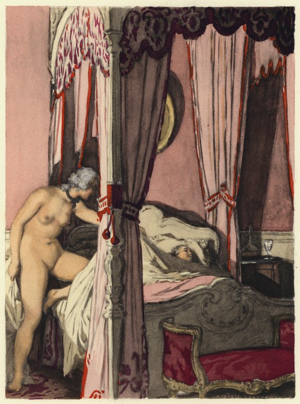 Illustration pour les mémoires de Casanova (lithographie couleur) - Jules Marie Auguste Leroux