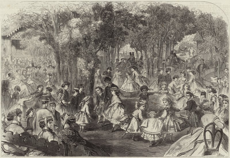 Bal des enfants au Pré Catalan (gravure) - Jules Pelcoq