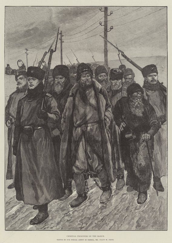 Prisonniers criminels en marche - Julius Mandes Price
