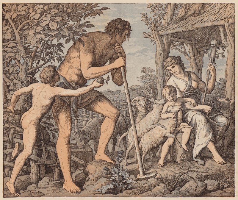 Adam et Ève après la Chute, Genèse, III - Julius (after) Schnorr von Carolsfeld