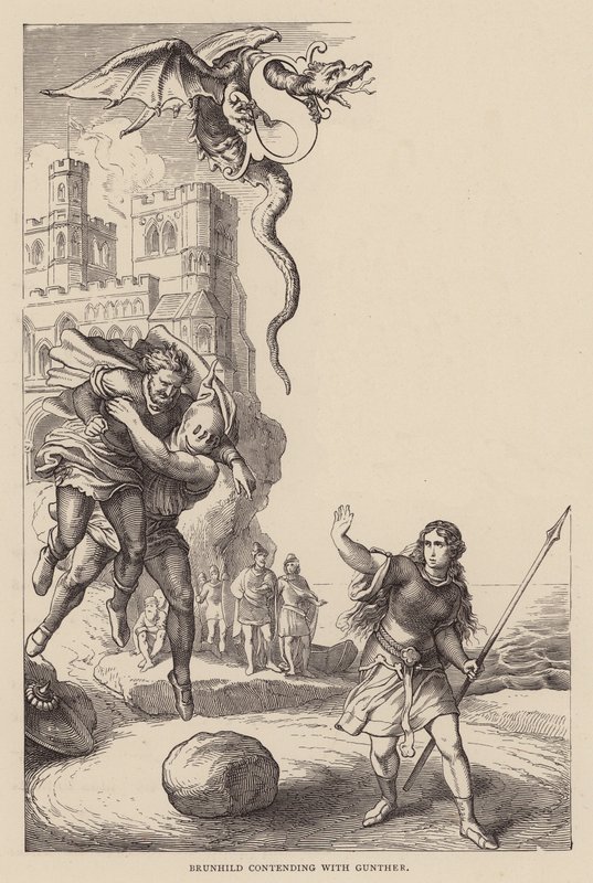 Brunhild contestant avec Gunther - Julius (after) Schnorr von Carolsfeld