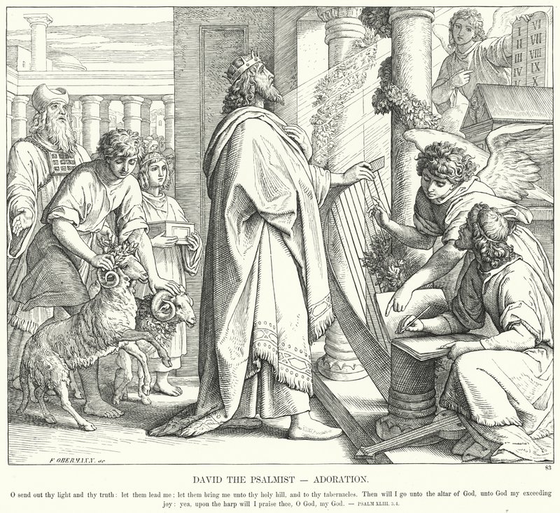 David le Psalmiste, Adoration - Julius (after) Schnorr von Carolsfeld