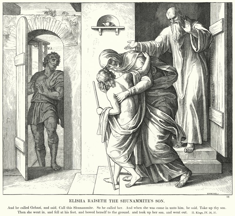 Élisée ressuscite le fils de la Sunamite - Julius (after) Schnorr von Carolsfeld