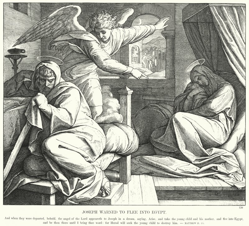 Joseph averti de fuir en Égypte - Julius (after) Schnorr von Carolsfeld