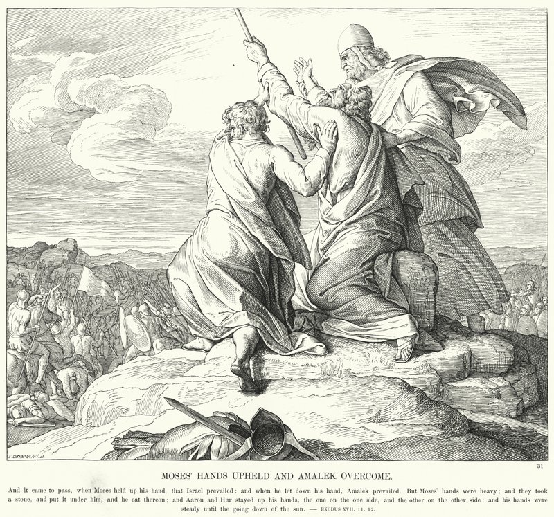 Les mains de Moïse soutenues et Amalek vaincu - Julius (after) Schnorr von Carolsfeld